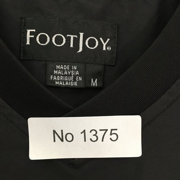 FootJoy Mens Medium Golf Top Short Sleeve Side Zip Pockets Black - Picture 10 of 10